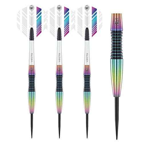 WINMAU Elektra 90% Tungsten Darts with Prism Flights and Vecta Shafts (Stems) Steel Tip & Soft Tip