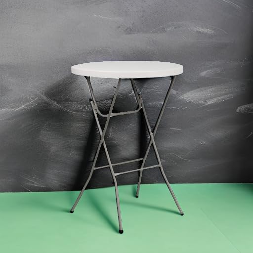 Flash Furniture Kathryn 31.5" Round All-Occasion Folding Bar Height Table for Parties and Commercial Events, Plastic Bar H...