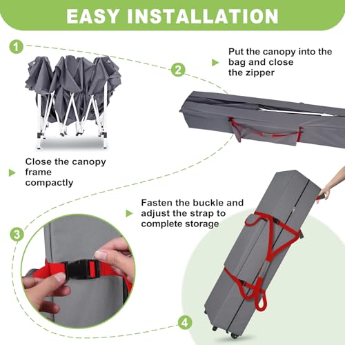 Cuddly Nest Wheeled Canopy Bag Replacement for 10x20ft Pop Up Canopy Tent-Rolling Carry Storage Bag with Sturdy Handles/Bu...
