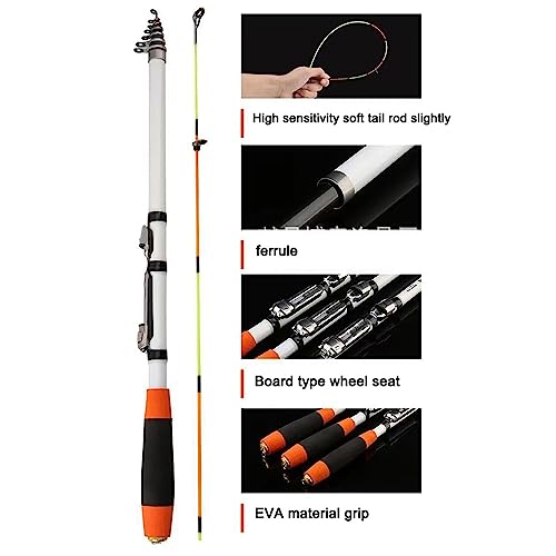 ROMLN Fishing Rod 1.8M-3.0M Feeder Fishing Pole Casting Spinning Fishing Reel and Rod Set Carbon Fiber Casting Lure Rod Ca...