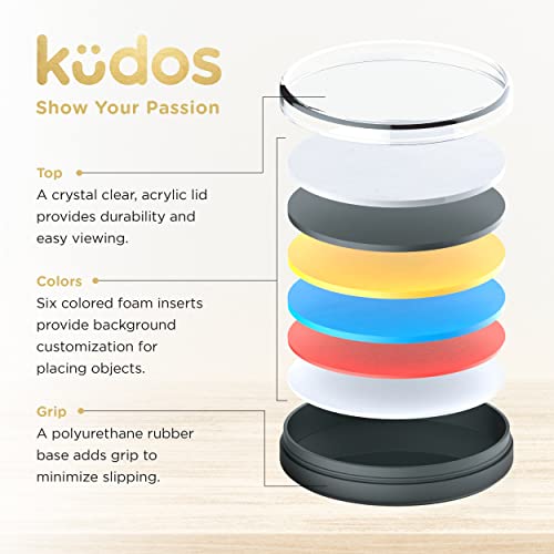 Kudos Pin Display Case with Stand - Shadow Box for Lapel Pin, Collector Pin - Display Board for Pin Collection