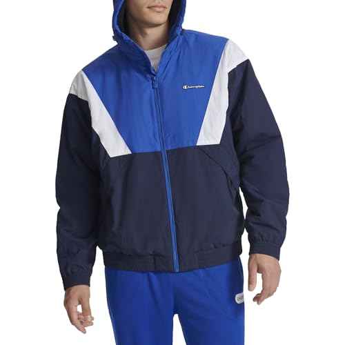Champion mens Color Block Lined Windbreaker With Hood