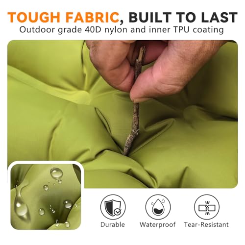 RusChic Sleeping Pad for Camping, Ultralight Inflatable Camping Mat with Pillow Built-in Foot Pump, Compact Camping Pad fo...