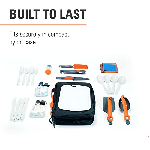 GSI Outdoors Destination Kitchen Set 24?Piece, Full Camp Kitchen Kit, Cutlery for Persons, Pivot Tools, Spice Shakers & Carry Travel Case