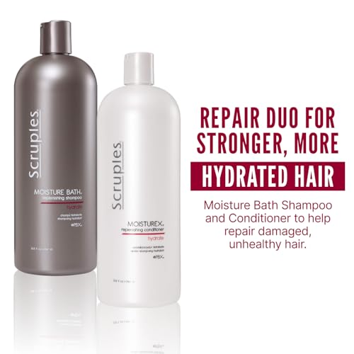 Scruples Moisture Bath Shampoo & Moisturex Conditioner Set - Nourishing & Moisturizing Duo for Dry, Frizzy Hair Repair (33.8 oz)