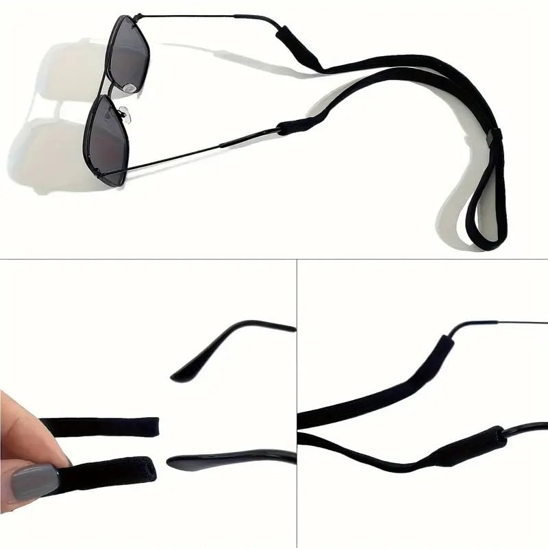 2pcs Sports Eyeglasses Strap Holder Anit Slip Glasses Cord Retainer, Adjustable Outdoor Sports Sunglasses Chain Women Men