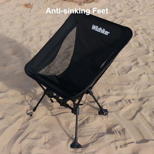Wildhiker Ultralight Backpacking Chair – Compact Camping Chairs for Adults with Pouch, Weighs 2.8 lbs with Anti-Sinking La...