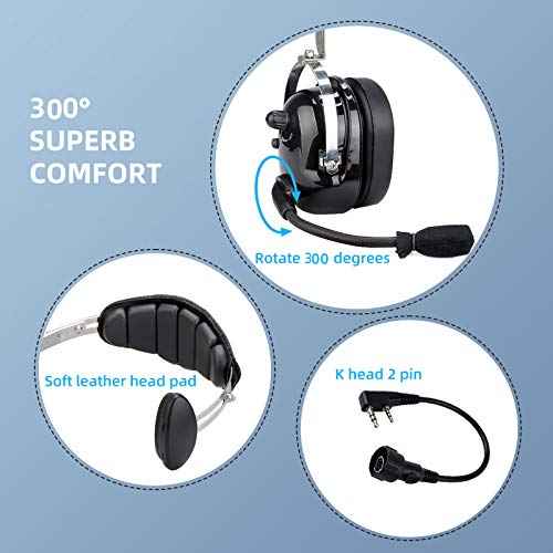 Retevis Unilateral Noise Reduction Two Way Radio Headset with Mic,Volume Adjust RT22 RT21 RT68 H-777H, Compatible with Baofeng UV-5R 5RM F8HP PRO Pxton PX-888S Radios,Walkie Talkie Headset(1 Pack)