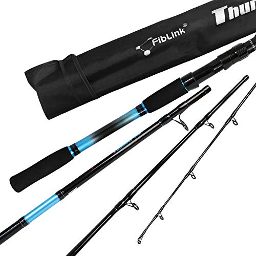Fiblink 4-Piece 7-Feet Carbon Fiber Boat Fishing Rod Spinning Travel Portable Rod Tournament Fishing Pole for Fresh & Salt...