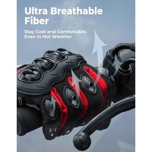 KEMIMOTO Motorcycle Gloves for Men, Touchscreen Cycling Gloves for Outdoor Sports On-Road Off-Road Mountain Motorcycle Motorcross Motorbike Dirt Bike Bicycle Racing ATV UTV