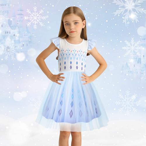HenzWorld Princess Dress up for Girls Birthday Party Outfits Halloween Costumes for Kids Princess Costumes Tulle Tutu Dress