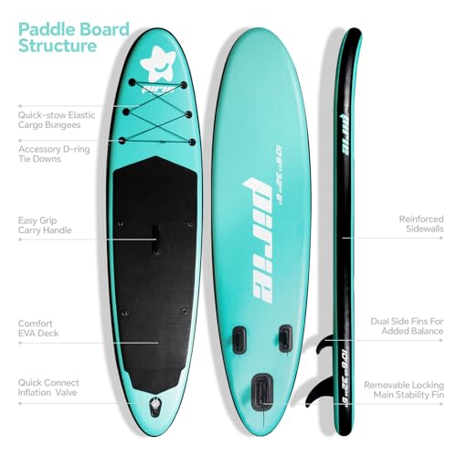 (Extra Large) Inflatable Paddle Board, SUP for 2+1 People/Family, Stand Up Paddle Board with (Beginner Friendly) StabilTra...