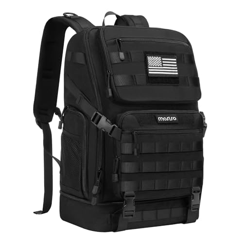 MOSISO 23L Tactical Backpack with Bottom Insulated Cooler, Military Daypack 3 Day Assault Pack Army Rucksack Bug Out Bag w...