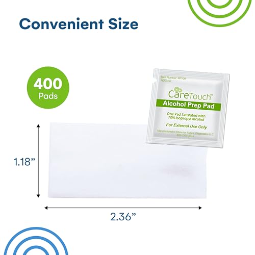 Care Touch Alcohol Wipes Individually Wrapped - Prep Pads with 70% Isopropyl Alcohol, Great for Home, Medical & First Aid ...