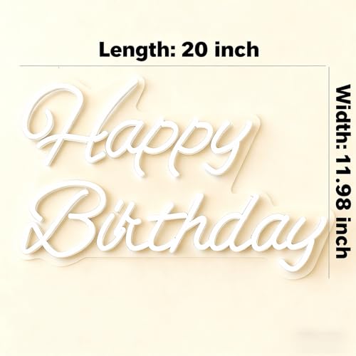 THIIXDAI Happy Birthday LED Lights, USB Powered Neon Sign for Room Decor, Art Decoration Happy Birthday Neon Light Sign fo...