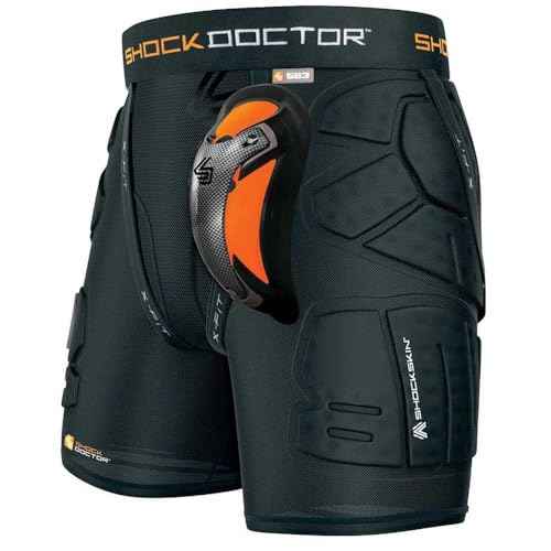 Shock Doctor Compression Shorts Boys - Youth Impact & Compression Shorts with Carbon Athletic Cup, Moisture Wicking Vented Protection - Youth Size