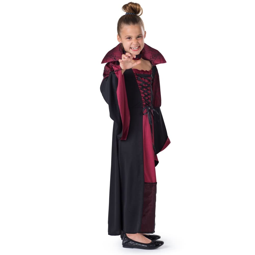 Dress Up America Vampiress Costume for Kids - Girls Vampire Costume - Halloween Vampire Dress