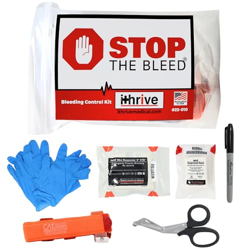 iThrive Medical - Stop The Bleed Trauma Kit - Bleeding Control Kit with CAT Tourniquet & Trauma Shears - Emergency First A...