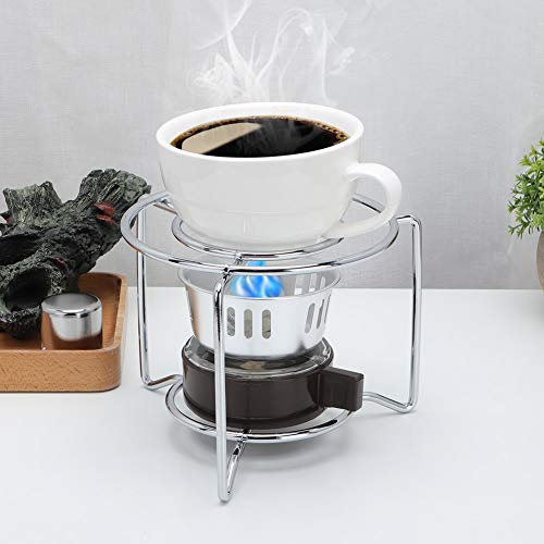 Portable Mini Alcohol Stove, Outdoor Stainless Steel Spirit Burner Backpacking Heating Stove with Rack for Camping Hiking ...