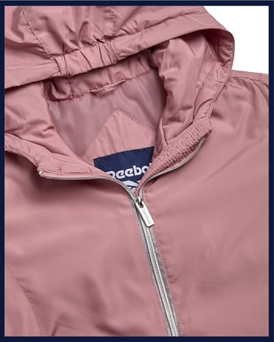 Reebok Girls Windbreaker Jacket - Lightweight Wind and Water Resistant Insulated Girls Jacket with Storm Cuff Sleeves & Hood