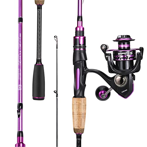 Sougayilang Fishing Pole, 30-Ton Carbon Fiber Fishing Rod and Reel Combo, 2 Pcs Blanks Spinning Reel Combos