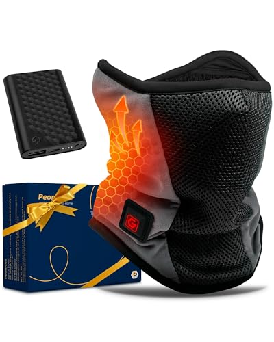 PEONYRISE Graphene Heated Balaclava Neck Gaiter Gifts for Men Women Warm Cold Winter Gift for Ski Snowboard Motorcycle