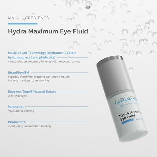 Hydra Maximum Eye Fluid (0.5 fl oz) - Reduces Fine Lines, Wrinkles & Dark Circles ? Under Eye Treatment - Hyaluronic Acid - Eye Care - Dr. Schrammek