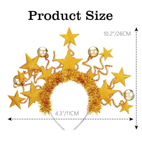 JAKAWIN Light Up Star Crown Headband Glowing Headpiece Led Rave Costume Hair Accessories for Women