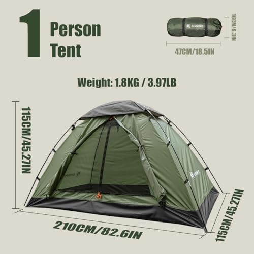 Backpacking Tent for Camping 1-5 Person Hiking Ultralight Tent for Waterproof Windproof Outdoor Two Doors Tents Easy Quick...