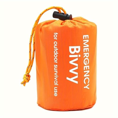 Emergency Sleeping Bag Portable Thermal Bivy Sack Waterproof Lightweight Blanket Survival Gear with Compass