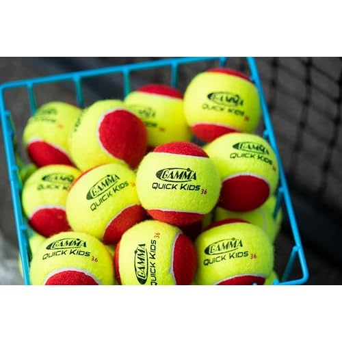 GAMMA Quick Kids 36, 60, & 78 Training Tennis Balls for Kids & Beginners, Low-Compression Core Reduces Speed & Bounce, Great for Tennis Practice, USTA & ITF Approved for Use in 10 & Under Tournaments