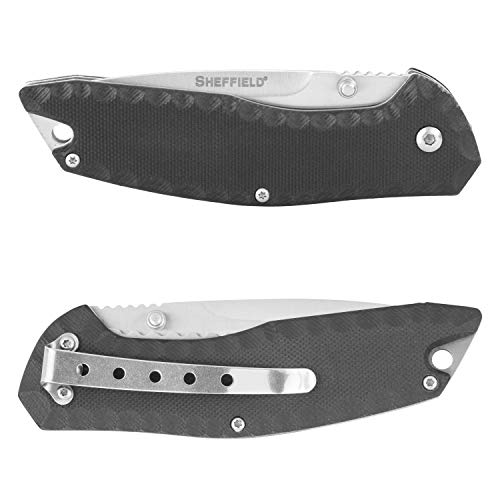 Sheffield 12166 Shiloh Assisted Open Knife, 3.5 Inch Blade Tactical Knife, EDC Knife for Survival Gear, Tactical Gear, Sel...