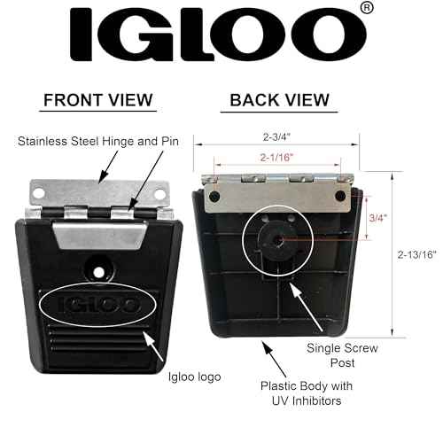 Igloo Cooler Hybrid Stainless/Plastic Latch Post & Screws, 2-Pack, Black