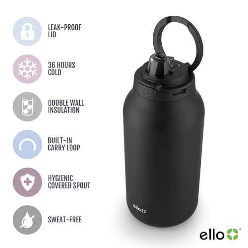 Ello Hydra 64oz Half Gallon Vacuum Insulated Stainless Steel Jug with Locking