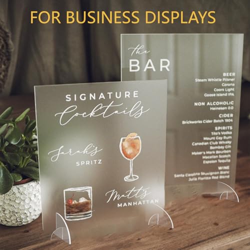 6 Pcs Acrylic Poster Board Stand Holder, 11.8 x 2.36 Inch Clear Tabletop Acrylic Sign Display Foam Board Stand for Menus F...
