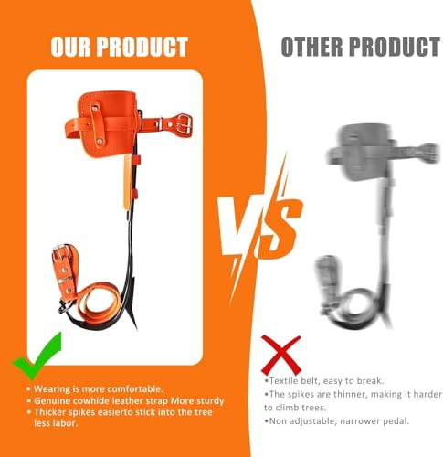 Tree Climbing Gear，Tree Climbing Spikes, Tree Climbing Gear with Adjustable Climbing Straps and Steel Core Flip Line, Rock...