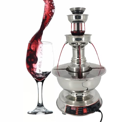 HCAUYNN Parties Drink Fountains, Large Capacity Wine Fountain Machine 120W, 3-Tier Stainless Steel Commercial Beverage Dis...
