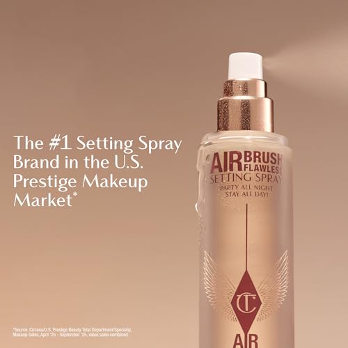 Charlotte Tilbury Airbrush Flawless Setting Spray - Gift Set Essential - Ultra-Fine Mist to Prime & Set Makeup - Perfect f...