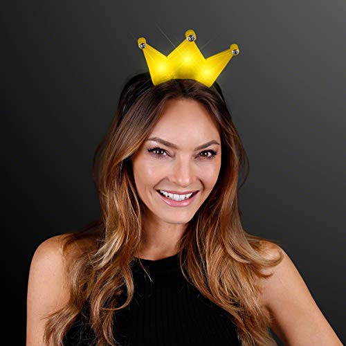 FlashingBlinkyLights Light Up LED Crown Tiara Princess Headband (Yellow)