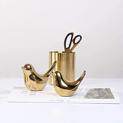 FANTESTICRYAN Small Birds Statues Gold Home Decor Modern Style Figurine Decorative Ornaments for Living Room, Bedroom, Off...