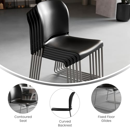Flash Furniture Hercules Series Contoured Stacking Chairs for Waiting Rooms and Offices, Ergonomic Lobby Chairs with Curve...
