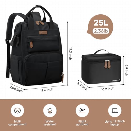 Maelstrom Travel Backpack for Women Men,Laptop Backpack Fits 15.6-17.3 Inch Laptop, Nurse/Work Bag with Insulated Lunch Bo...