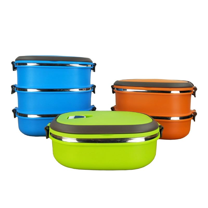 Lunch Box - Stainless Steel Thermal Meal Container with Lid, Leakproof Food Storage, Portable Bento Boxes for Office, Camp...