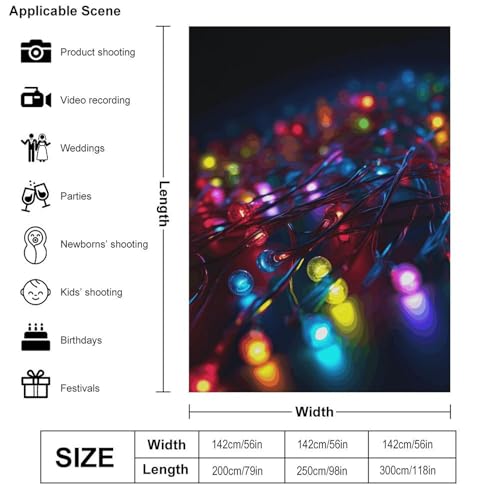 Many Colored Lights Backdrop Background for Photography High Density Polyester Fabric Background Banner Seamless Photo Boo...