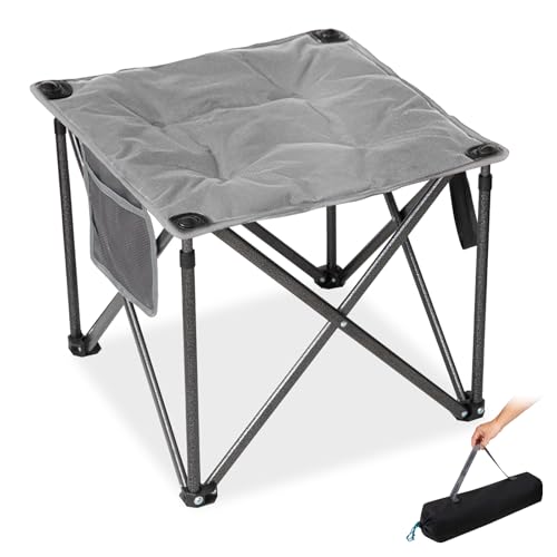FUNDANGO Oversized Camping Stool for Adults,Thick Padded 18.1 Inch Folding Ottoman Foot Rest, 440 Lbs Heavy Duty Outdoor C...