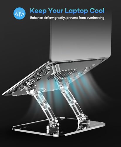 Lpoake Adjustable Foldable Laptop Stand, Portable Ergonomic Computer Stand for Laptop, Compatible with 10 to 15.6 Inches N...
