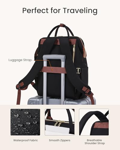 LOVEVOOK Laptop Backpack for Women with Giant Tumbler Holder Pocket, 15.6 inch Travel Work Backpack Purse for Nurse Teache...