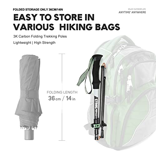 ETROL Carbon Fiber Hiking Poles - 2 PC Ultra Lightweight / 0.5LB Collapsible Hiking & Walking Sticks for Men and Women, Fo...