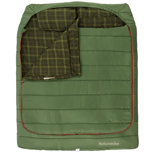 Naturehike 0 Degree 30 Degree Flannel Two Person Sleeping Bag with Pillows for Adults, Couples & Family, Queen Size Double...