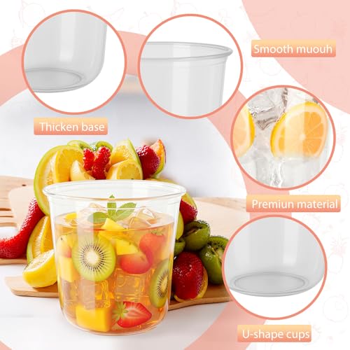 LIANGYUNZE Disposable Stemless Clear Plastic Cups 12OZ NATURAL Arc Plant Based wine glasses For Parties Weddings Birthdays...
